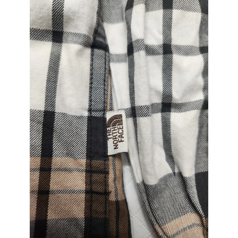 The North Face Shirt Mens Medium Brown Black Plaid Button Up‎ Long Sleeve Casual